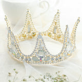 Yean Wedding Round Crown and Tiara Rhinestones Headband for Women and Girls (Silver)