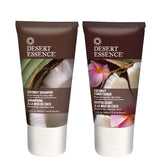 Desert Essence Coconut Shampoo & Conditioner Travel Size Bundle - 1.5 Fl Ounce - Nourishing For Dry Hair - Moisturizing - Softening - Hydrating - Anti-Frizz - Shea Butter