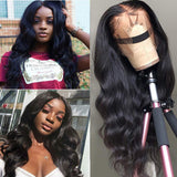 Star Show Brazilian Body Wave Human Hair Wigs 13X4 Lace Front Wigs with Baby Hair 150% Density Pre Plucked Natural Hairline wigs for Black Women (12 inch)