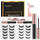 Magnetic Eyelashes Kit Magnetic Eyeliner 3D and 5D different Lengths&Densities Magnetic Eyelashes Magnetic Lashliner For Use with Magnetic False Lashes Natural Look-No Glue Needed (10-Pairs)