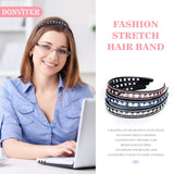 3 Pcs Rhinestone Crystal Hard Headbands, Double Row Non-Slip Teeth Stretchy Plastic Headband, Comfortably and sparkly Hair Band for Women Girls Lady Hair Accessories Tool