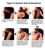 20 Inch Tape in Hair Extensions Remy Human Hair Extensions Se mi-Permanent Pre-taped Invisible Weft Color Straight #1B Natural Black 20 pcs/50g (20", Natural Black)