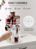 Syntus 360 Rotating Makeup Organizer, Thicker Acrylic Adjustable Bathroom Makeup Spinning Holder Rack, Transparent Larger Capacity Cosmetic Storage Box Fits Makeup Brushes, Lipsticks