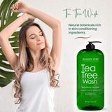 Majestic Pure Tea Tree Body Wash - Formulated to Combat Dry, Flaky Skin - Soothes, Nourishes and Moisturizes Irritated, Chapped, Problem Skin Areas - (Packaging may Vary) -16 fl. oz.