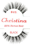 12X Eyelashes - #415 Christina 100% Human Hair Fake Eyelashes
