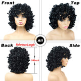 Short Curly Synthetic Hair Wigs for Black Women Andromeda Afro Loose Kinky Curly Heat Resistant Fiber Hair Wig for African American Black Women (Big Curly)