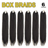 18inch Brown Box Braids Crochet Hair Medium Size Synthetic Hair Crochet Braids Kanekalon Braiding Hair Extensions 24 Strands/Pcs(#4)