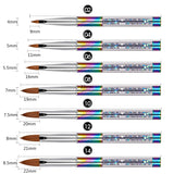 Shine Chance 100% Kolinsky Rainbow Rhinestone decorated in Handle Acrylic Brush Size 2#/4#/6#/8#/#10/#12/#14 Acrylic Brush Kolinsky Sable Nail Brushes (#14)