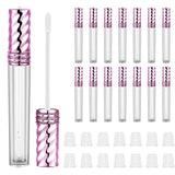 14 Pieces Lip Gloss Tube 4 ml Empty Lip Gloss Bottle Refillable Lip Balm Bottle Container for DIY Lip Gloss, Lip Balm, Cosmetic, Toiletry (Purple)