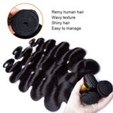 12A Brazilian Body Wave Bundles 100% Virgin Human Hair Bundles Unprocessed Weave Hair Human Bundles of Brazilian Hair Natural Black (34, Single Bundle)