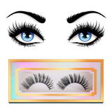 100 Pieces Empty Eyelashes Packaging Paper Case Eyelash Holder Box Eyelashes Container with Holographic Design for False Eyelash Care Cosmetic Tools