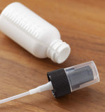 1 oz / 30 ml White Graduated Plastic HDPE Boston Round Bottles with Black Treatment Pump (6 PACK)