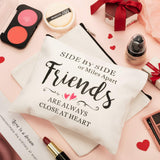 3 Pieces Good Friend Gifts Cosmetic Bag for Women, Funny Long Distance Friendship, Birthday, Moving Away, Christmas Gifts Makeup Bags Travel Cases for Good Friends Bestie Soul Sister Her