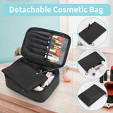 DIMJ Makeup bag and Jewelry Bag, 2 in 1 Travel Makeup Bag Organizer with Compartments Portable Waterproof Storage Case for Cosmetics Brushes Necklaces Earrings Bracelets Toiletry