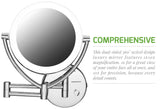 Ovente Wall Mounted Makeup Mirror 7.5 Inch with 10X Magnification and Diffused LED Ring Lights, Double-Sided with 360 Degree Swivel Design, 2 Choices of Power Supply, Polished Chrome (MLW75CH1X10X)