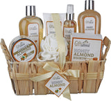 Spa Gift Basket with Honey Almond Fragrance, Includes Shower Gel, Bubble Bath, Body Lotion, Body Butter, and Much More, Great Birthday Anniversary or Christmas Gift for Women and Girls