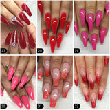 Dip Powder Nail Kit 6 Colors Red Glitter Dipping Powder System Starter Kit Acrylic Dipping System for French Nail Manicure Nail Art Set Essential Kit,Portable Kit for Travel