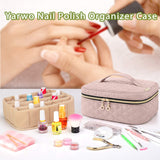 Yarwo Nail Polish Carrying Bag Holds 24 Bottles (15ml/0.5 fl.oz), Travel Storage Organzier for Nail Polish and Manicure Accessories, Pale Mauve (Bag Only)