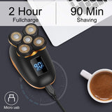 Electric Shavers for Men, 5 in 1 Electric Razor for Men Bald Head Shaver, LED Waterproof Rechargeable Mens Face Head Grooming Kit for Wet Dry Shaving with Clippers, Nose Hair Trimmer, Cleaning Brush