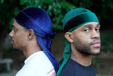 Wayvee Crowns 2Pack Premium Durags For Men Waves | 1 Velvet Durag | 1 Silk Durag (Green)