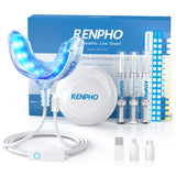 Teeth Whitening Kit, RENPHO 16XLED Accelerator Lights for Whitening Sensitive Teeth, 3X4ML Whitening Gels with 35% Carbamide Peroxide for Home System Use, NO need for batteries