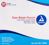 Dynarex Twin Blade Razors BX/50