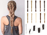Hebelin 21" Ponytail Fishtail Braid Extension Long Clip on in Claw Clip Synthetic Ponytail Hairpieces Claw Jaw Braiding Hair