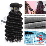 Loose Deep Wave Human Hair Brazilian Deep Curly Hair Bundles (300g/10.5oz,Natural Black) 100% Unprocessed Brazilian Virgin Hair Loose Deep Wave Human Hair Weave Bundles