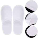 24 Pair Spa Flip Flops Disposable Slippers for Hotel Guests, Closed Toe Super Comfort, Men's 8.5 or Women's 11 White