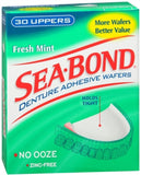 SEA-BOND Denture Adhesive Seals Uppers Fresh Mint, 30 Each (Pack of 6)