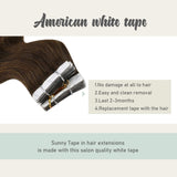 Tape in Hair Extensions #4 Brown Wavy Tape in Hair Extensions 20inch 20pcs 50g
