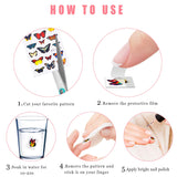 Butterfly Nail Art Stickers, 30 Sheets Nail Decals Butterfly Flowers Design Nail Stickers Manicure Tips DIY Nail Decoration (More Than 400Pcs)