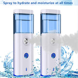 Nano Facial Mister, 2pcs Handy Cool Facial Mist 20ml Toner Pure Milk Automatic Mist Sprayer, Moisturizing & Hydrating for Skin Care, Makeup, Eyelash Extensions, USB Rechargeable