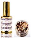DND DC PLATINUM Gel Polish, Premium Gel Polish for Nails Containing Glitter, Daisy Nails (with bonus side Glitter) Made in USA (Bridal Pink Platinum (215))