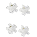 Zhooch Hair Claw Clips –Mini Flowers. Small Hair Jaws, Inner Teeth, Premium quality. Strong Hold Spring for Fine, Thin, Short Medium Hair. Pack of 4. Made in Korea (Invisible Clear)