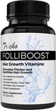 Tricho: Folliboost Hair Growth Vitamins - with Biotin, Vitamin C, Zinc, and Vitamin B12-30 Day Supply - Promotes Thicker & Healthier Hair Growth - Natural Hair Care Formula - Made in The USA