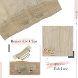 Runature Real Hair Extensions Halo Hair 16 Inch 80G Per Set Color 60 Platinum Blonde Remy Human Hair Extensions Natural Wire Hair Extensions