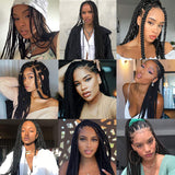 8 packs Black Braiding Hair Pre Stretched Ez Braiding Hair Easy Braid Soft Yaki Texture Synthetic Braiding Hair for Box Braids Hair Not Itchy Hot Water Setting Braids Hair for Senegalese Twist Hair