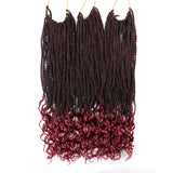 Yisimei Straight Senegalese Twist Hair Wavy Ends 18 inch 6 Packs/Lot with Gifts Low Temperature Fiber Braids Wavy Ends Synthetic Hair Extensions Senegalese Crochet Straight Hair(18" 6PACKS, T27)