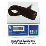 14"Remy Human Hair Clip in Extensions for Women Thick to Ends Jet Black(#1) 6 Pieces 70grams/2.45oz