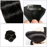 160g 22" #2 Dark Brown Full Head Clip In Remy Human Hair Extensions Unprocessed Thick Soft Straight 8 Pieces 18 Attached Double Weft