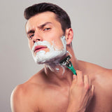 8 Piece Beard Shaping and Haircut Tool Kit, Includes Neckline Template Guide, Hairline Template Stencil with Beard Razors, Brush, Barber Cloak for Men Barber Supplies