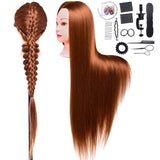 Cosmetology Mannequin Head CANYINHA 30 inches Synthetic Fiber Hair Hairdresser Practice Training Head Cosmetology Manikin Doll Head with Free Clamp + DIY Hair Styling Braid Set