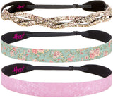 Hipsy Cute Adjustable No Slip Fashion Headbands Hairband Multi Pack for Women Girls & Teens (Rose Gold & Floral Gift 3pk)