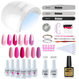 Vishine Gel Nail Polish Starter Kit - 48W LED Lamp 6 Color & Base Top Coat Set, Manicure Tools Popular Nail Art Designs #04