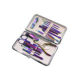 Orityle Professonal 15 In 1 Stainless Steel Manicure and Pedicure Kit Nail Clippers Set with Travel Leather Case for Women Men