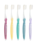 Nimbus Extra Soft Toothbrushes (Compact Size Head), Periodontist Design Tapered Bristles for Sensitive Teeth and Receding Gums, Individually Wrapped Plaque Remover Travel Toothbrush (5 Pack, Colors May Vary)