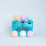 Kids Bath Bombs with Surprise Inside: Sea Animal Toys Inside, Great Bath Bombs Gift Set for Boys and Girls, Safe Ingredients Don’t Stain The Tub. Educational Learning Toys for 3 4 5 6 7 8 Years Old