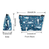 Cosmetic Bags for Women, Large Capacity Travel Makeup Pouch Portable Travel Waterproof Toiletries Accessories Organizer Sea Turtle Gifts (Cartoon Blue Sharks With Sealife)