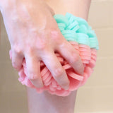 Body Buff - Foam Scrubber Loofah for Exfoliation & Cleansing - Removes Oil, Dirt, Impurities & Dead Skin - Sensitive, Dry, Oily, or Combination Skin - Customize Gentle to Clinical - Green/Pink